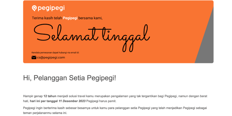 pegipegi tutup layanan